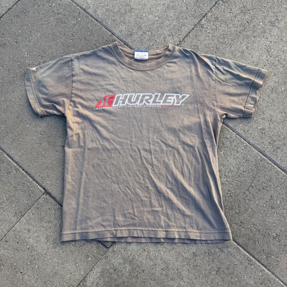 Vintage Hurley International Freedom Graphic T-Shirt Gray Boys M Women XS